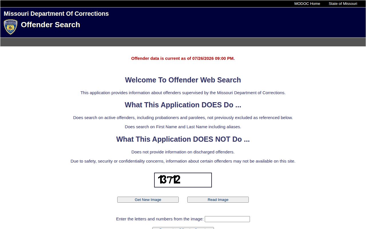 St. Charles County released inmate active MODOC offender search